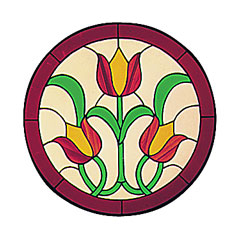 Carolyn Kyle Stained Glass Pattern - Triple Tulips (CKE-7)