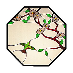 Carolyn Kyle Stained Glass Pattern - Dogwood & Hummingbird (CKE-10)