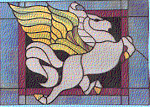 J-7 Pegasus Discount Stained Glass Pattern