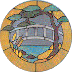 J-9 A Japanese Scene Discount Stained Glass Pattern (Hidden House)