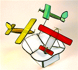 W-D Stained Glass Airplanes Music Box Kit