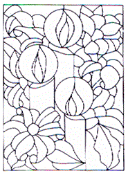 WP-29 Holiday Candles Stained Glass Window Pattern