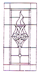WP-40 Victorian Torch Stained Glass Window Pattern
