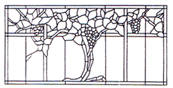 WP-67 Grape Trellis Stained Glass Window Pattern