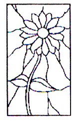 W-D Tithonia Stained Glass Window Pattern