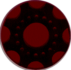 Ruby 2-3/8" Diameter Stenciled Glass Circle