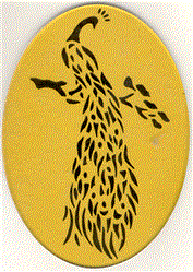 Peacock Baroque Amber Glass Medallion
