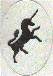 Unicorn Baroque-Clear Glass Medallion