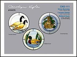 Carolyn Kyle Stained Glass Pattern - Snow Bunnies/ Canada Geese/ Mallard Duck (CKE-111)