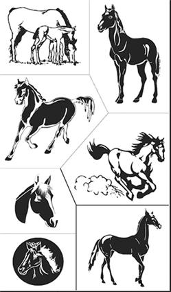 Rub 'N' Etch Horses