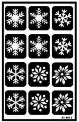 Over 'N' Over Snowflakes Etching Stencil