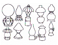 Suncatcher patterns - Kerosene Lamps (D-45)