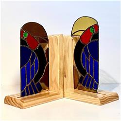 Dark Wooden Bookends - Natural Finish