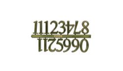 3/8" Gold Stick-On 12-Number Clock Numerals