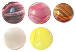 40mm and 35mm Round Variegated Opal Glass Cabachons