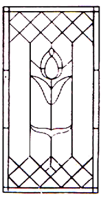 WP-30 Stylized Tulip Stained Glass Window Pattern