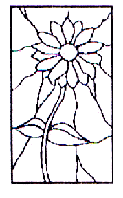 W-D Tithonia Stained Glass Window Pattern