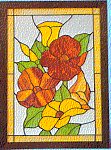 J-21 Simple Flowers Discount Stained Glass Pattern