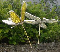 W-D Stained Glass Small Dragonfly Plant Spikes Kit