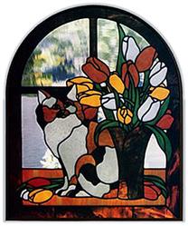Carolyn Kyle Stained Glass Pattern -  Calico & Tulips (CKE-68)
