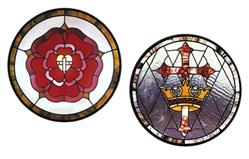 Carolyn Kyle Stained Glass Pattern - Cross and Crown; Cross, Heart and Rose (CKE-184)