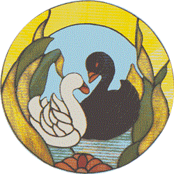 J-1 Swan Lake Discount Stained Glass Pattern (Hidden House)