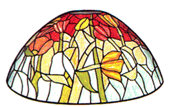 16" Globe Sunset Tulip Stained Glass Lampshade Pattern