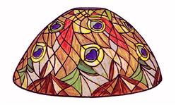 16" Globe Peacock Stained Glass Lampshade Pattern