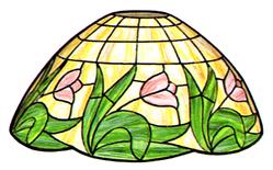 16" Globe Stylized Tulip Stained Glass Lampshade Pattern