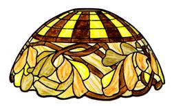 16" Globe Oak Leaves and Acorns Stained Glass Lampshade Pattern