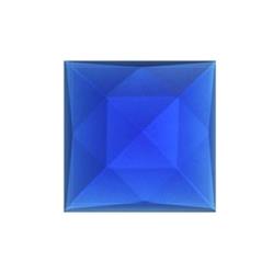 25mm (1") Dark Blue Square Faceted Jewel